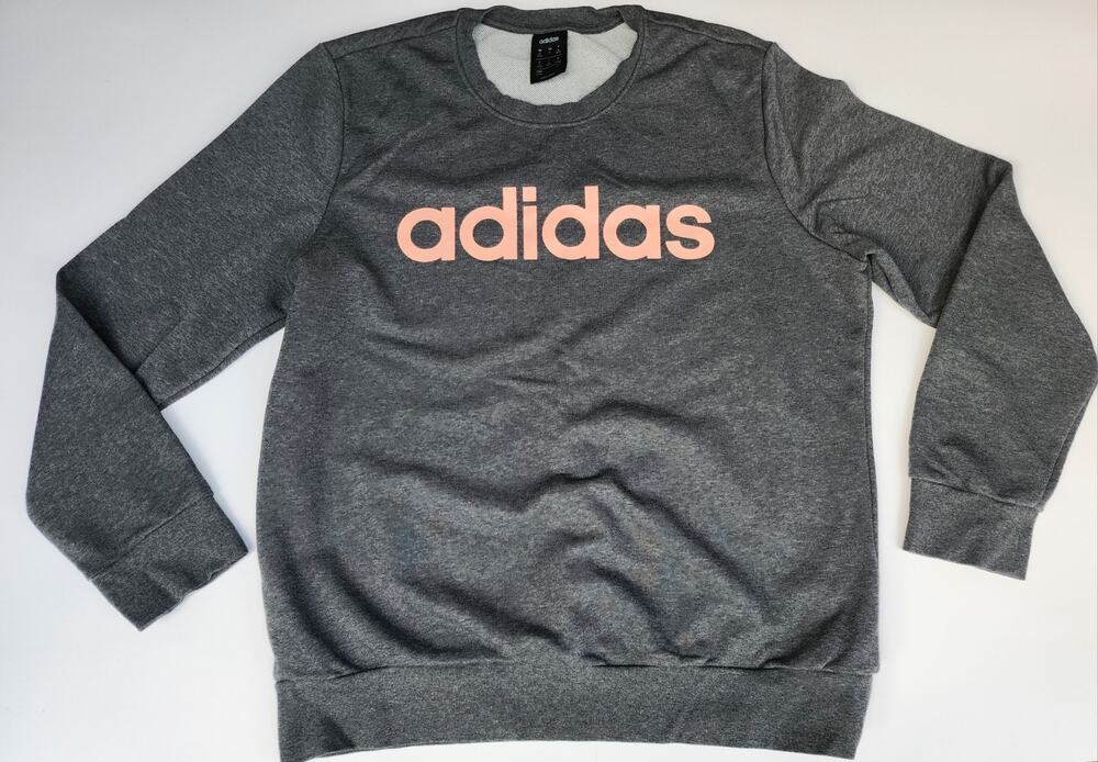 Adidas Women’s Gray Crewneck Sweatshirt Logo Pullover Size XL